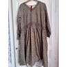 dress 55813 HILDE Dark brown flower print linen Size XL Ewa i Walla - 2