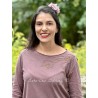 pullover 44943 TYRA Dark mauve jersey Ewa i Walla - 5