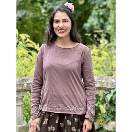 pullover 44943 TYRA Dark mauve jersey Ewa i Walla - 1