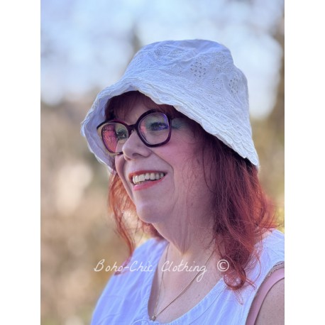 hat 77607 ELLY White cotton Ewa i Walla - 1