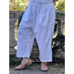 pantalon 11424 KIM coton brodé Blanc Ewa i Walla - 1