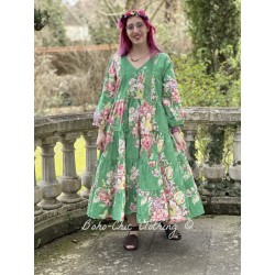 robe 55792 GRACE coton Vert à imprimé fleurs Taille M Ewa i Walla - 1