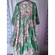 robe 55792 GRACE coton Vert à imprimé fleurs Taille M Ewa i Walla - 3