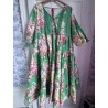 dress 55792 GRACE Green flower print cotton Size M Ewa i Walla - 2