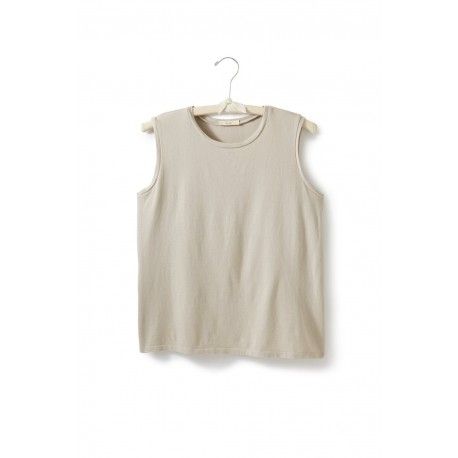 T-shirt without sleeves in flax cotton - Boho-Chic Clothing