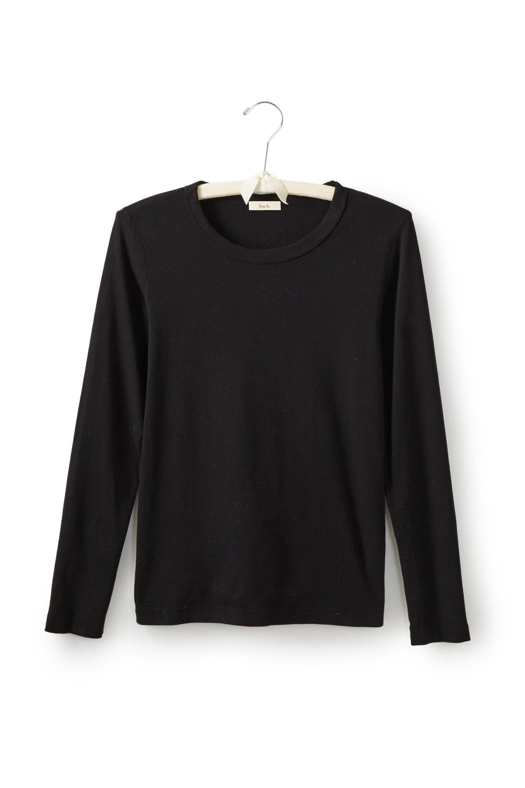 black long sleeve round neck top