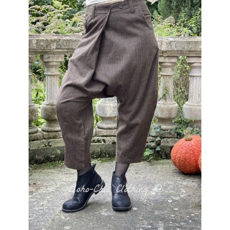 pantalon 11371 laine Marron à fines rayures Ewa i Walla - 2