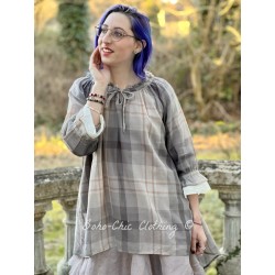 blouse 44830 Checked cotton voile