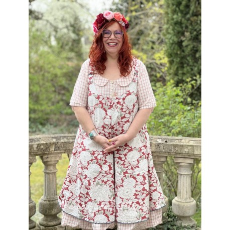 robe 55740 coton Fleurs rouges Ewa i Walla - 7