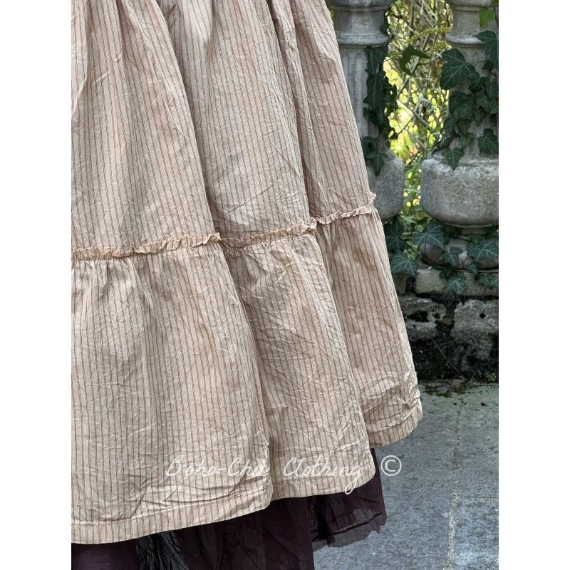 skirt 22164 Hella Red striped cotton - Boho-Chic Clothing