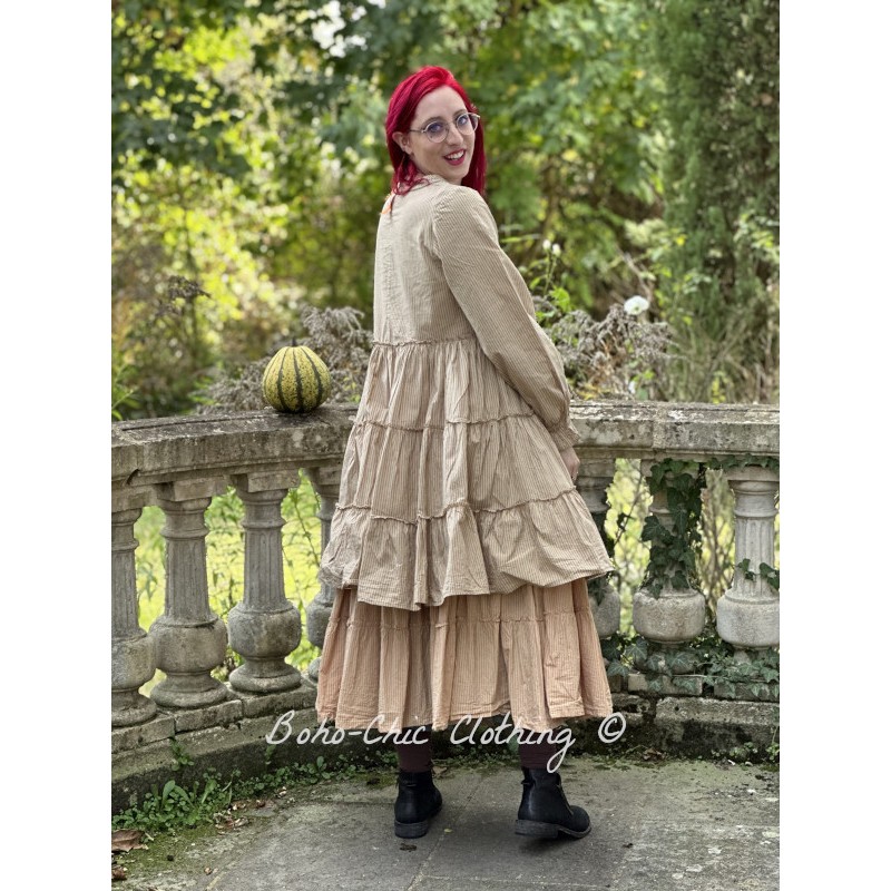 skirt 22164 Hella Red striped cotton - Boho-Chic Clothing